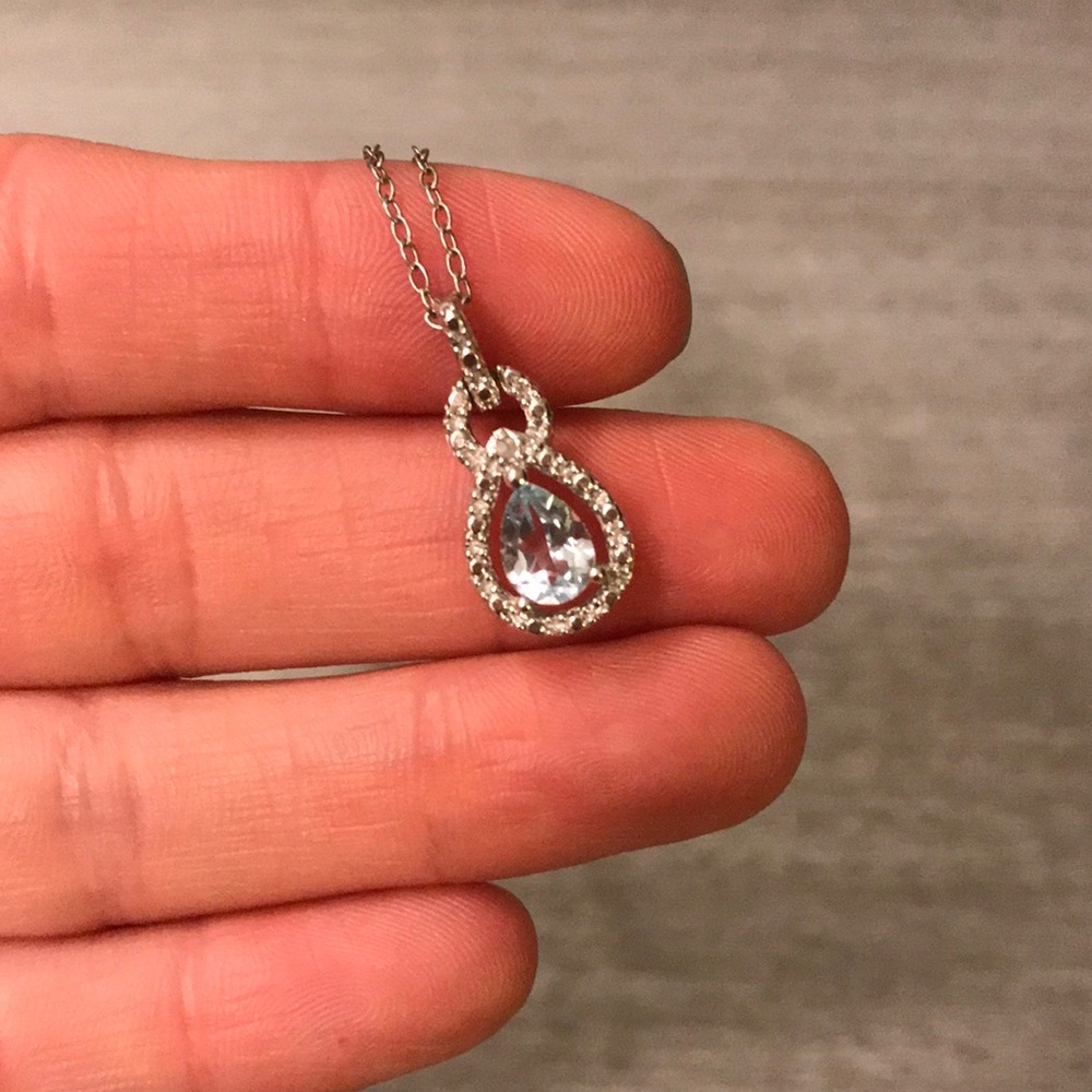 NWOT Blue-Jeweled Sterling Silver Necklace